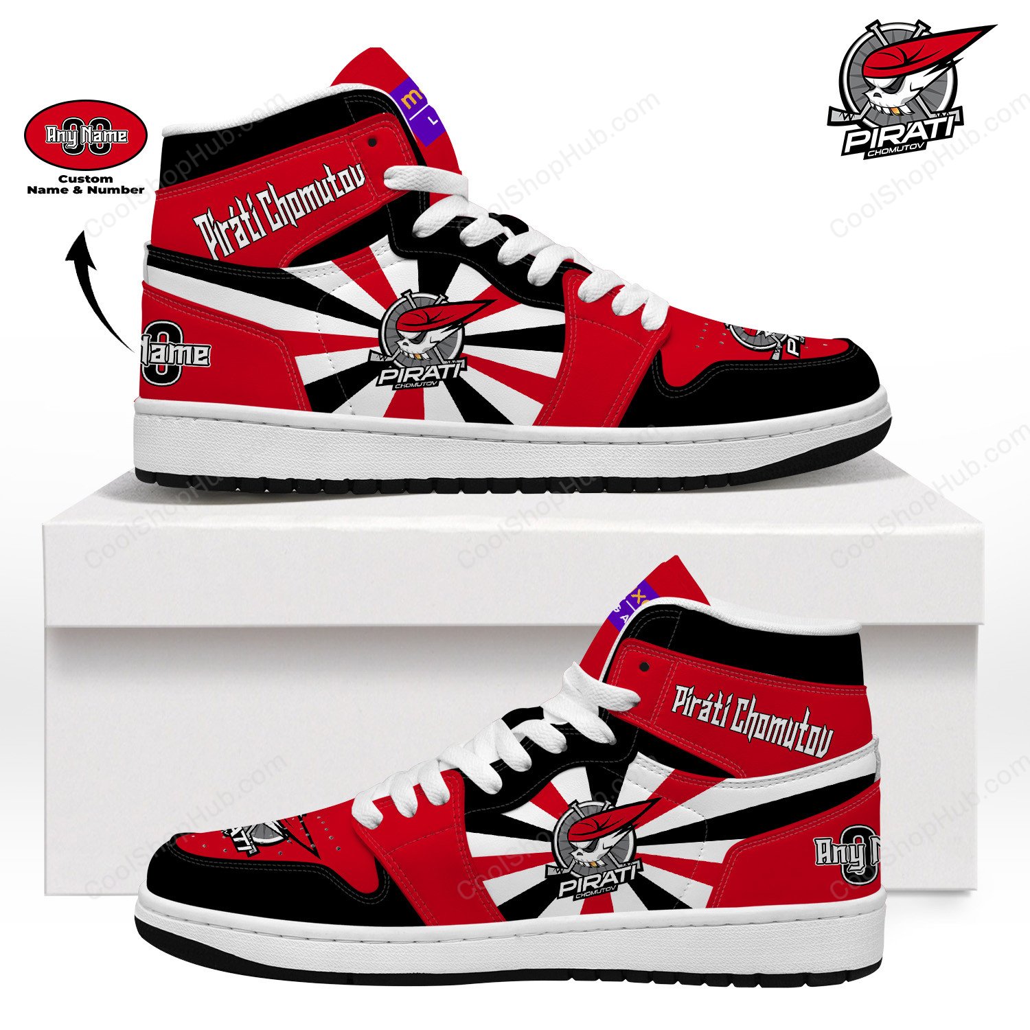 Piráti Chomutov AJ 1 High Top Sneakers V2