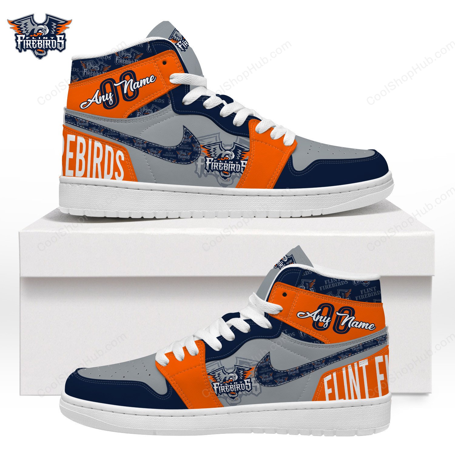 Flint Firebirds AJ 1 High Top Sneakers V1