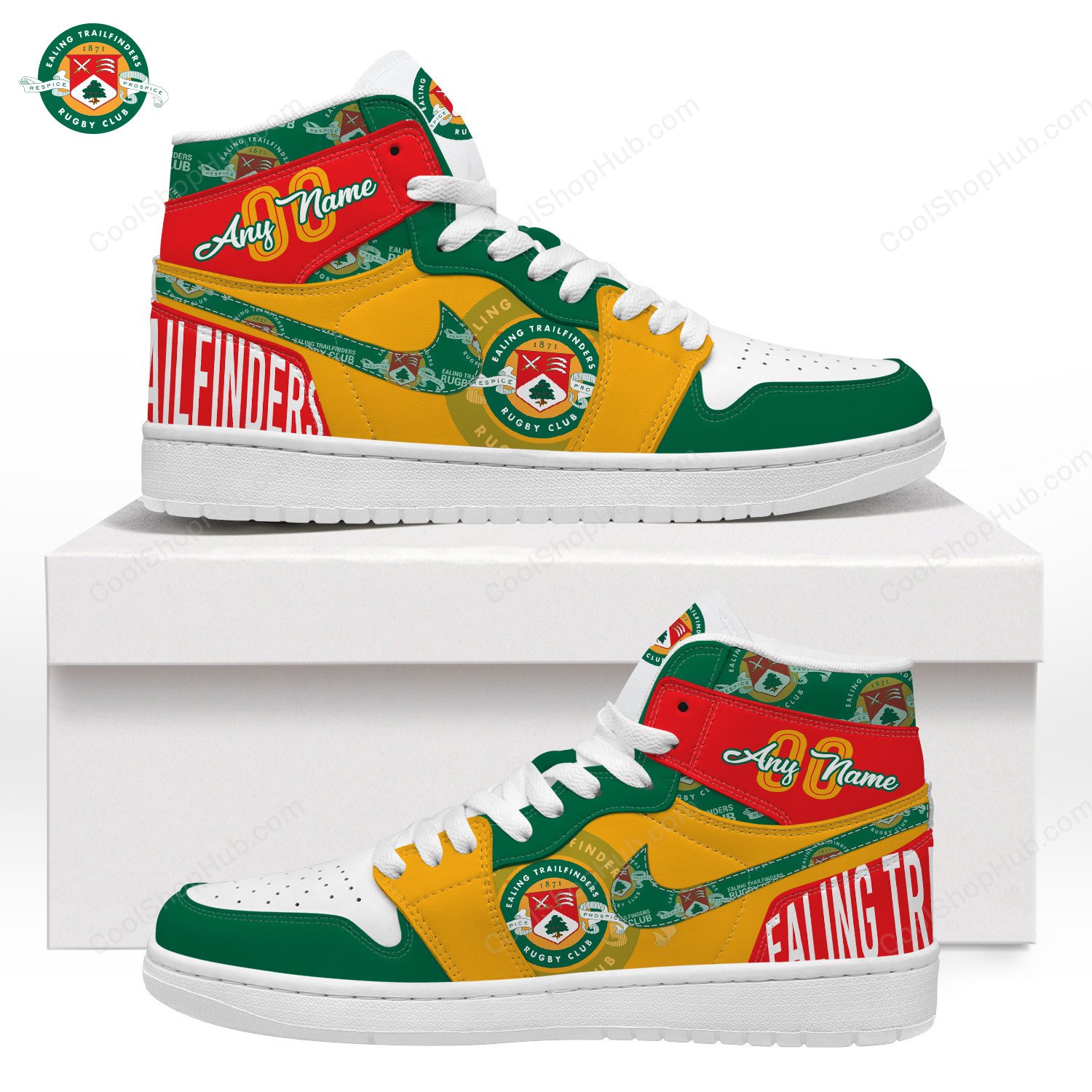 Ealing Trailfinders Rugby Club AJ 1 High Top Sneakers V1