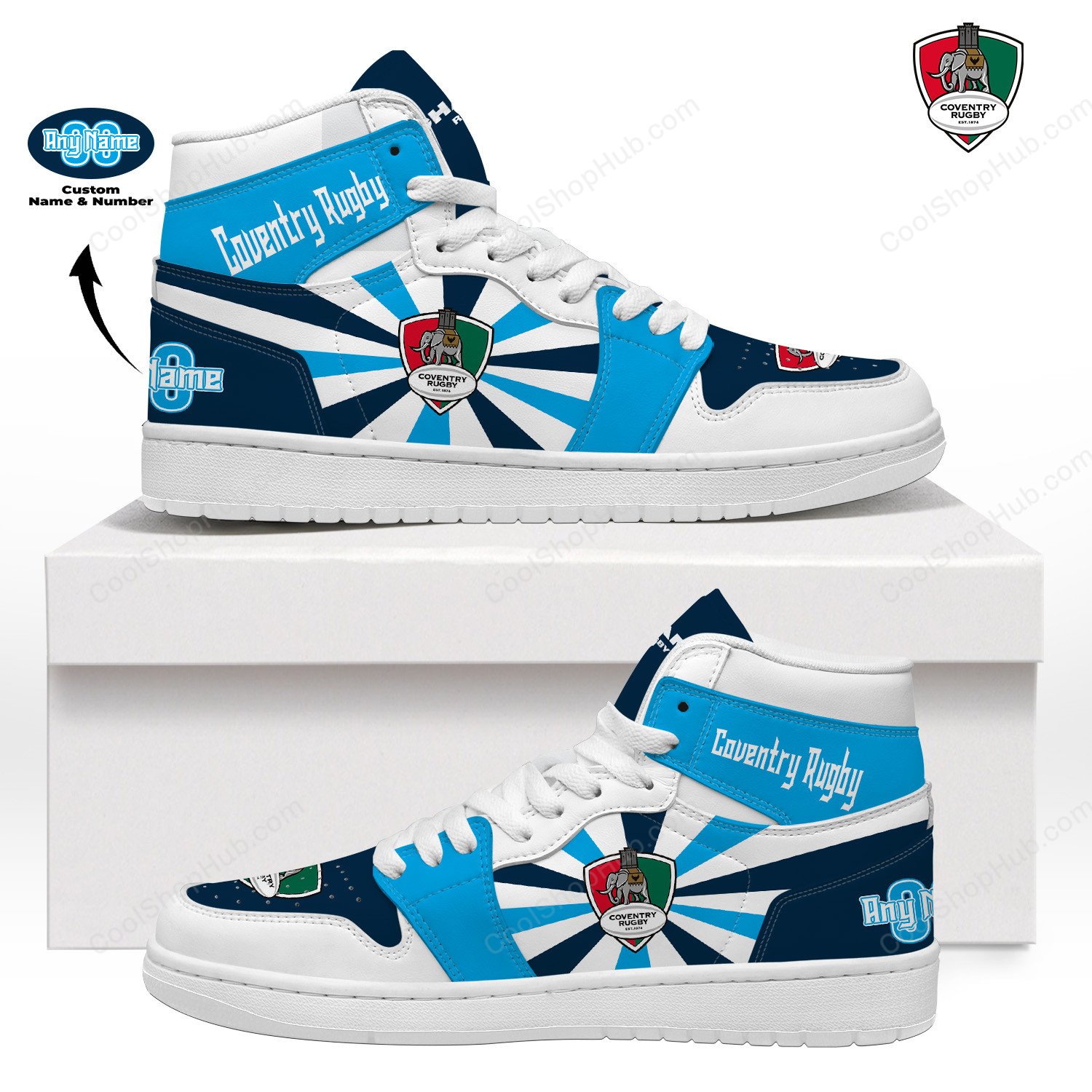 Coventry Rugby AJ1 High Top Sneakers V2