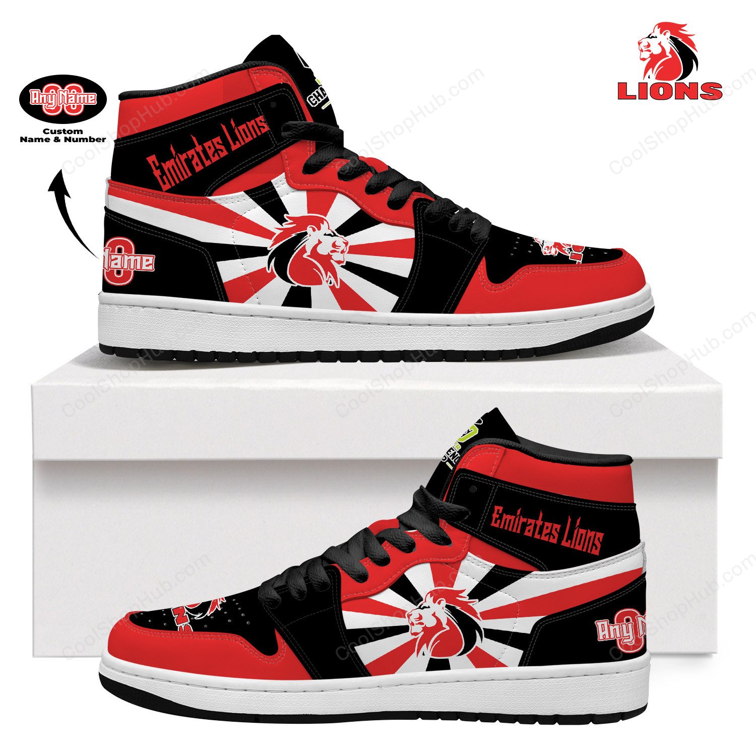 Emirates Lions AJ1 High Top Sneakers V2