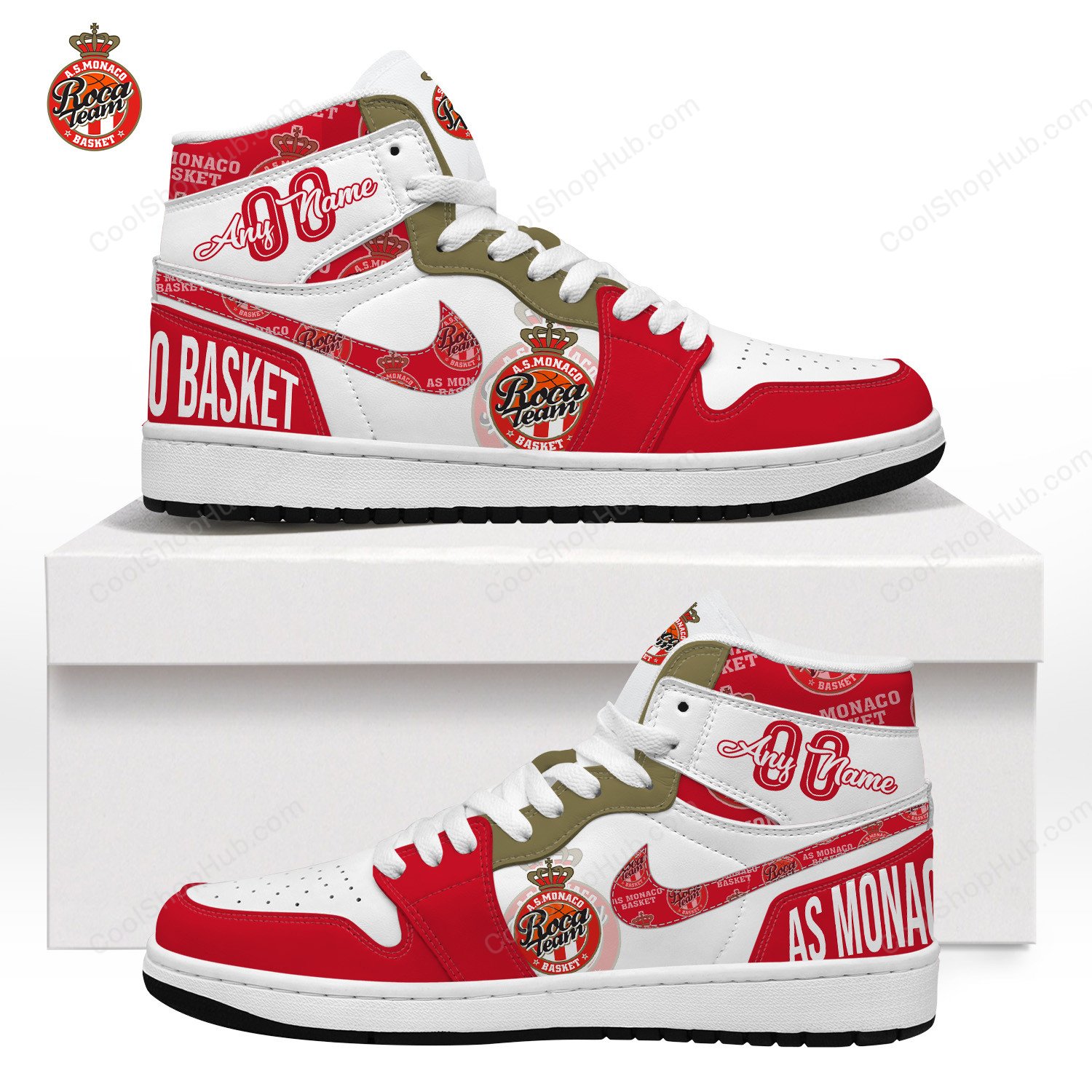 AS Monaco Basket AJ 1 High Top Sneakers V1