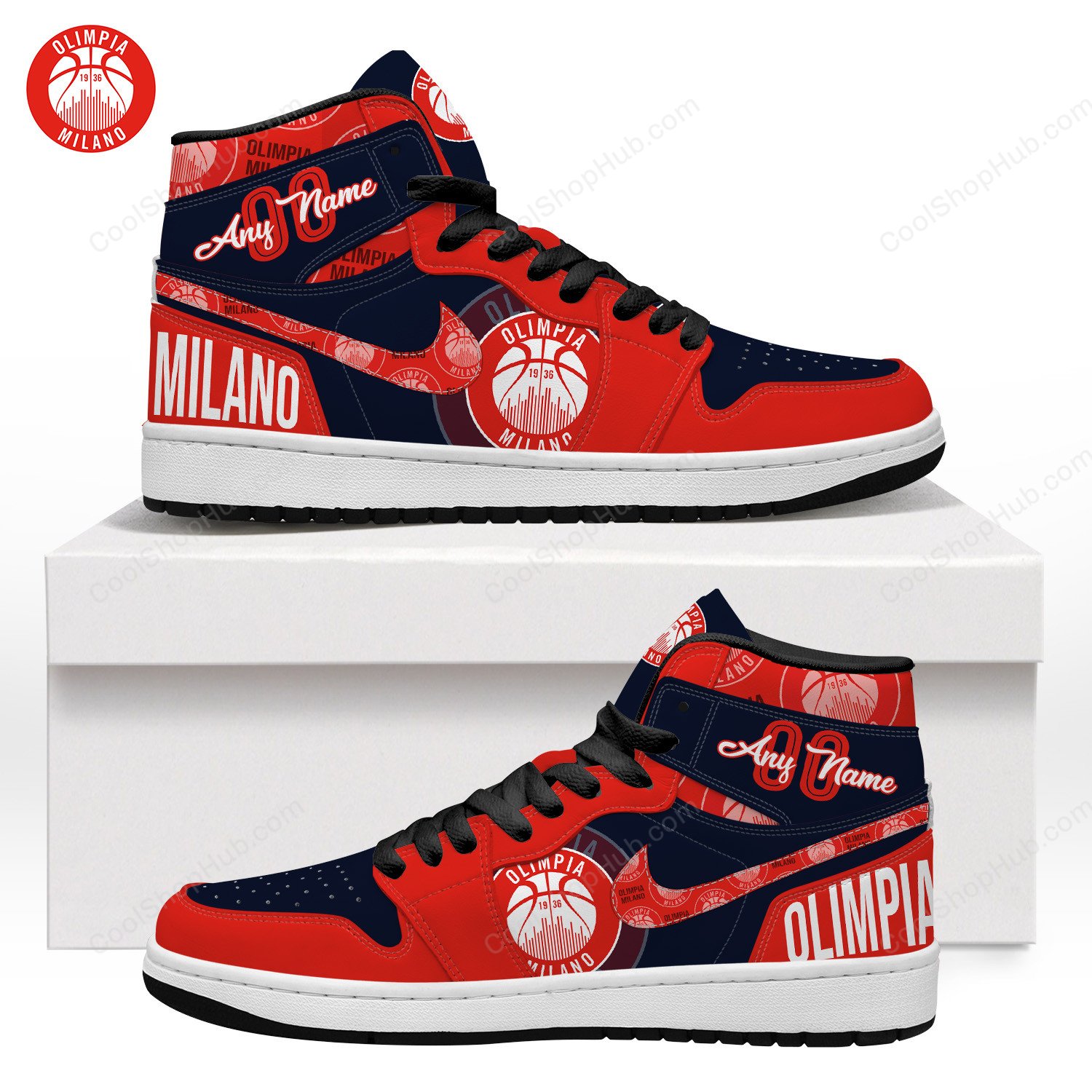 Olimpia Milano AJ 1 High Top Sneakers V1