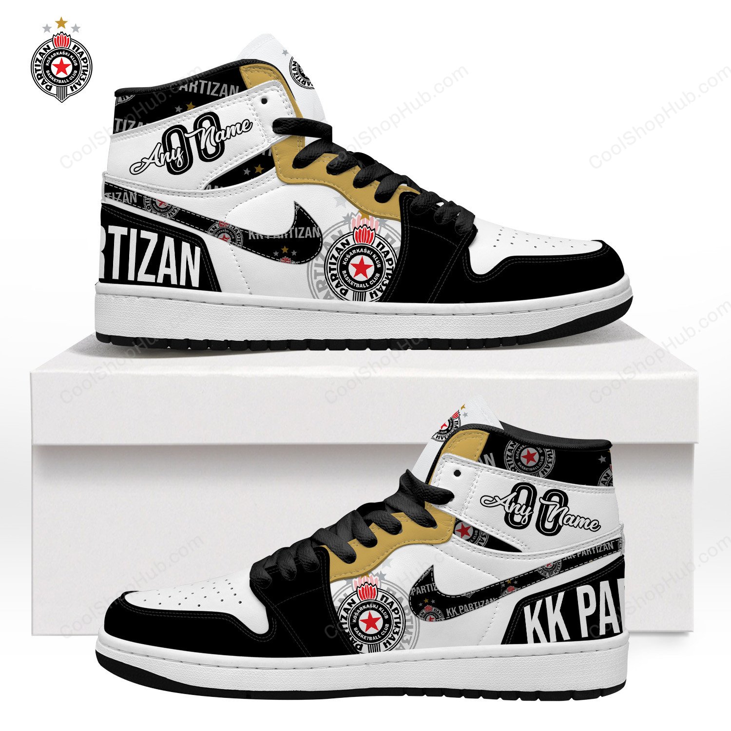 KK Partizan AJ 1 High Top Sneakers V1