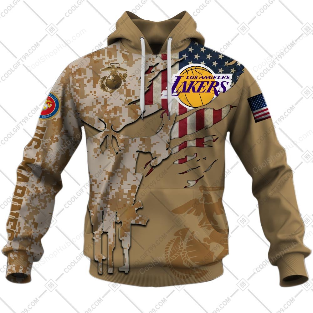 Los Angeles Lakers Marine Camo V2 Design Shirt