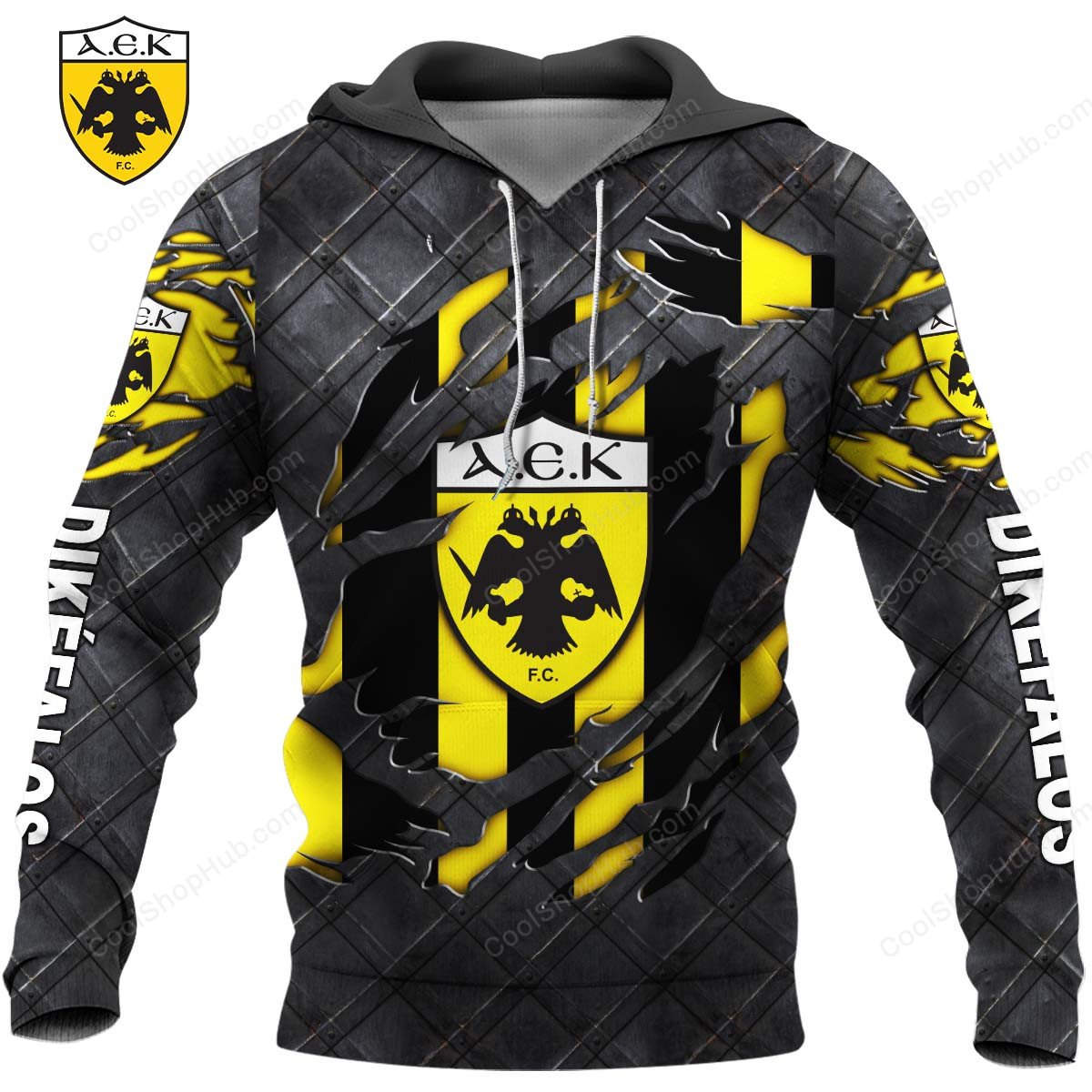 AEK Athens F.C Black Metal Design Shirt