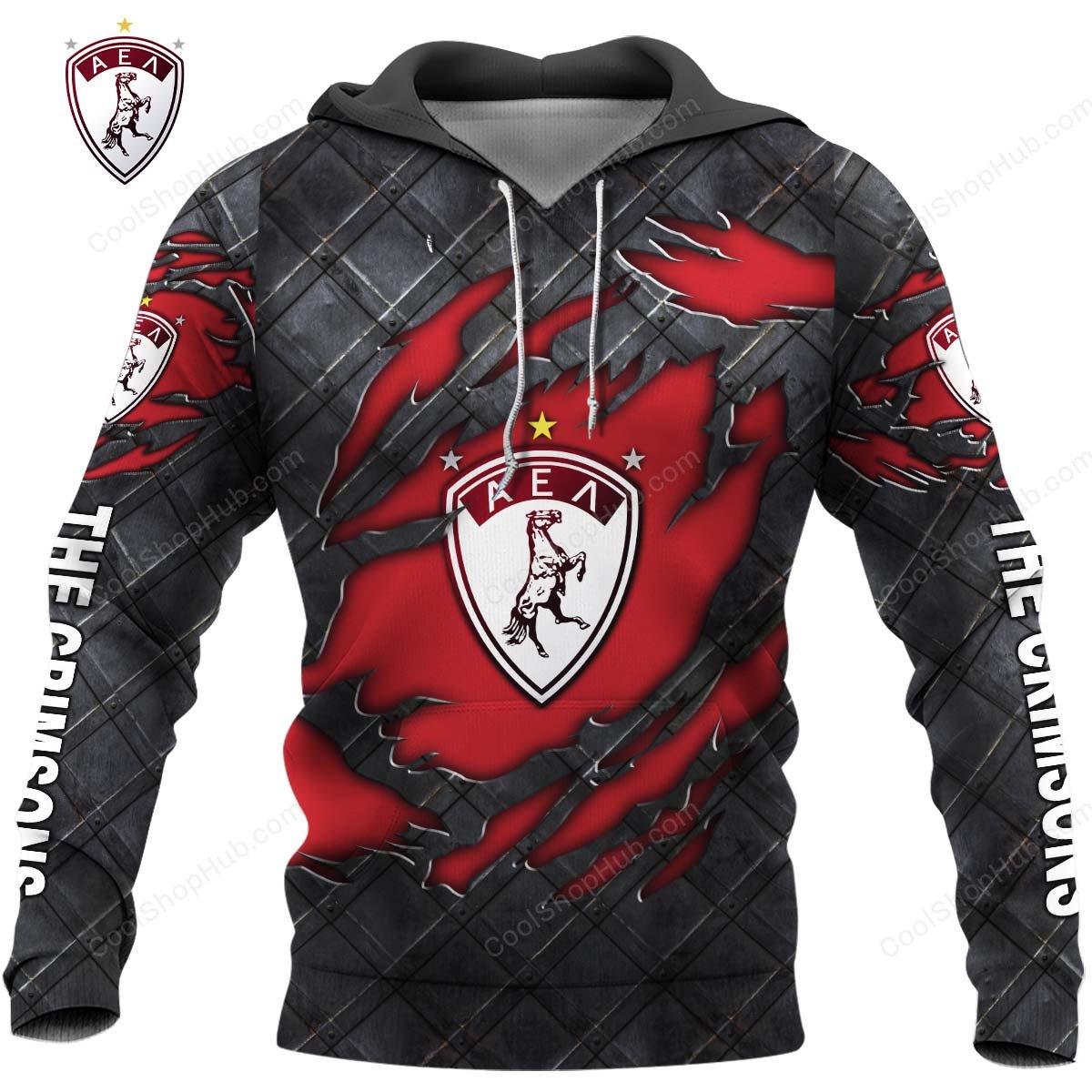 Athlitiki Enosi Larissa F.C Black Metal Design Shirt
