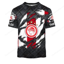 Olympiacos F.C Black Metal Design Shirt