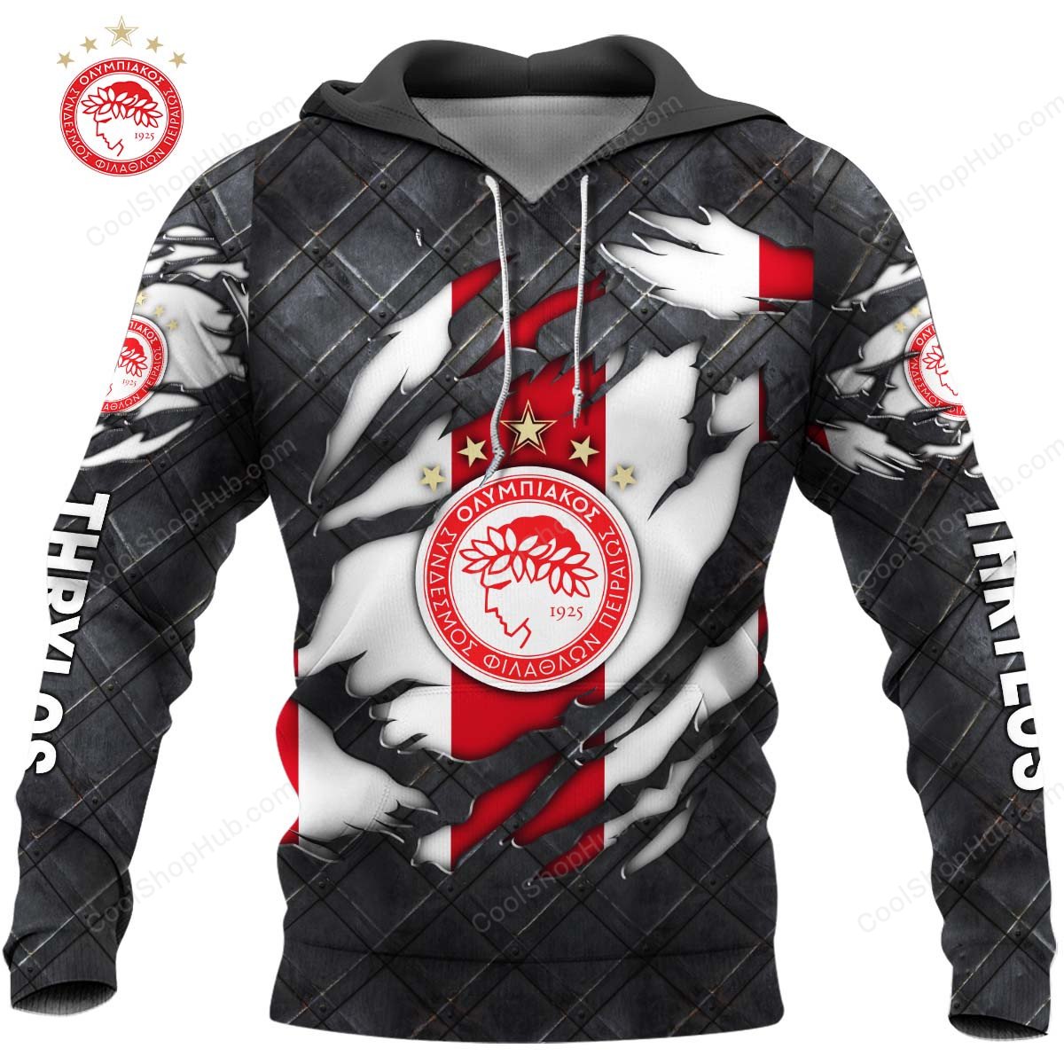 Olympiacos F.C Black Metal Design Shirt