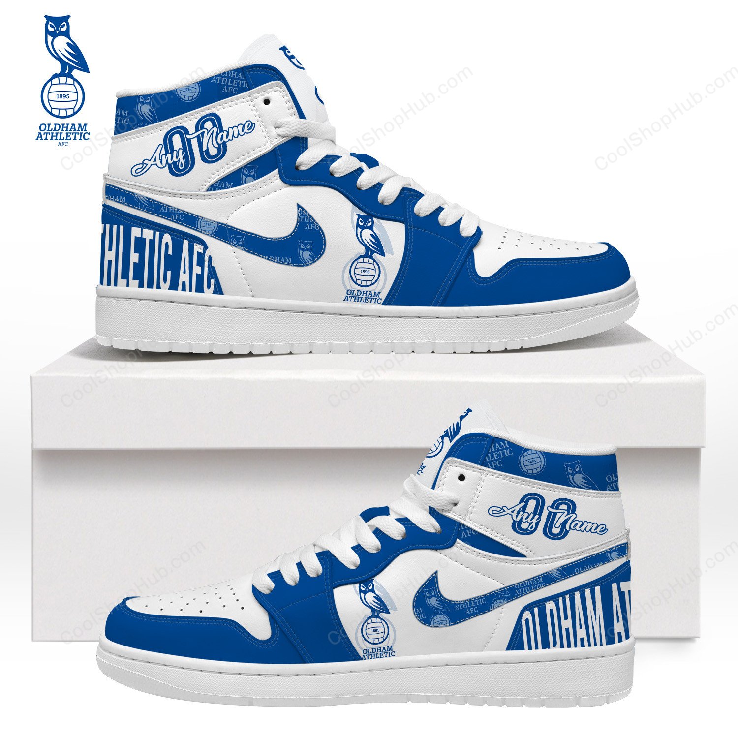 Oldham Athletic A.F.C AJ 1 High Top Sneakers V1