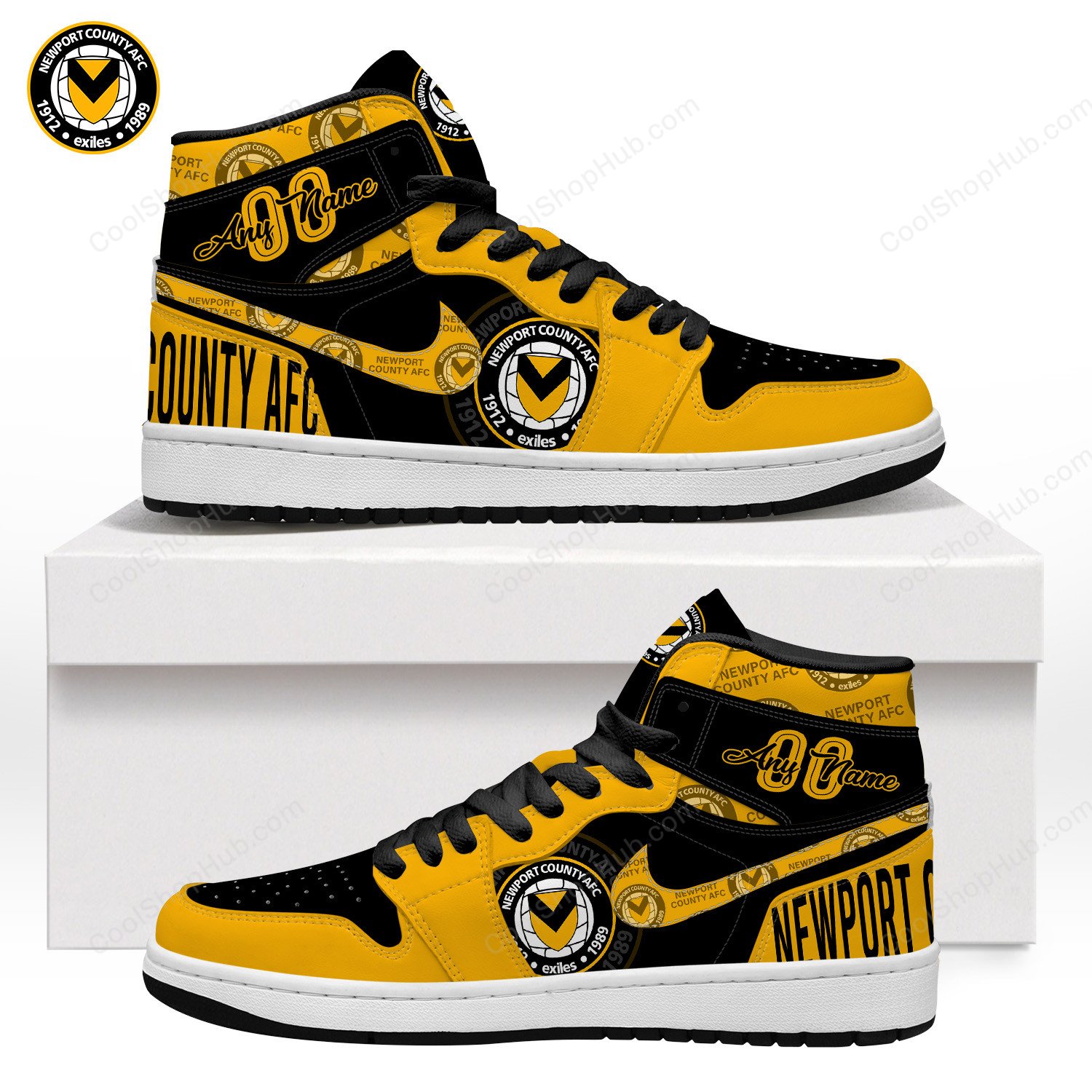 Newport County A.F.C AJ 1 High Top Sneakers V1