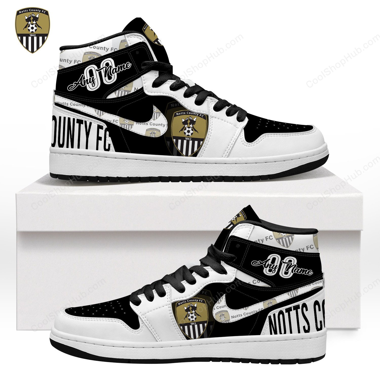 Notts County F.C AJ 1 High Top Sneakers V1