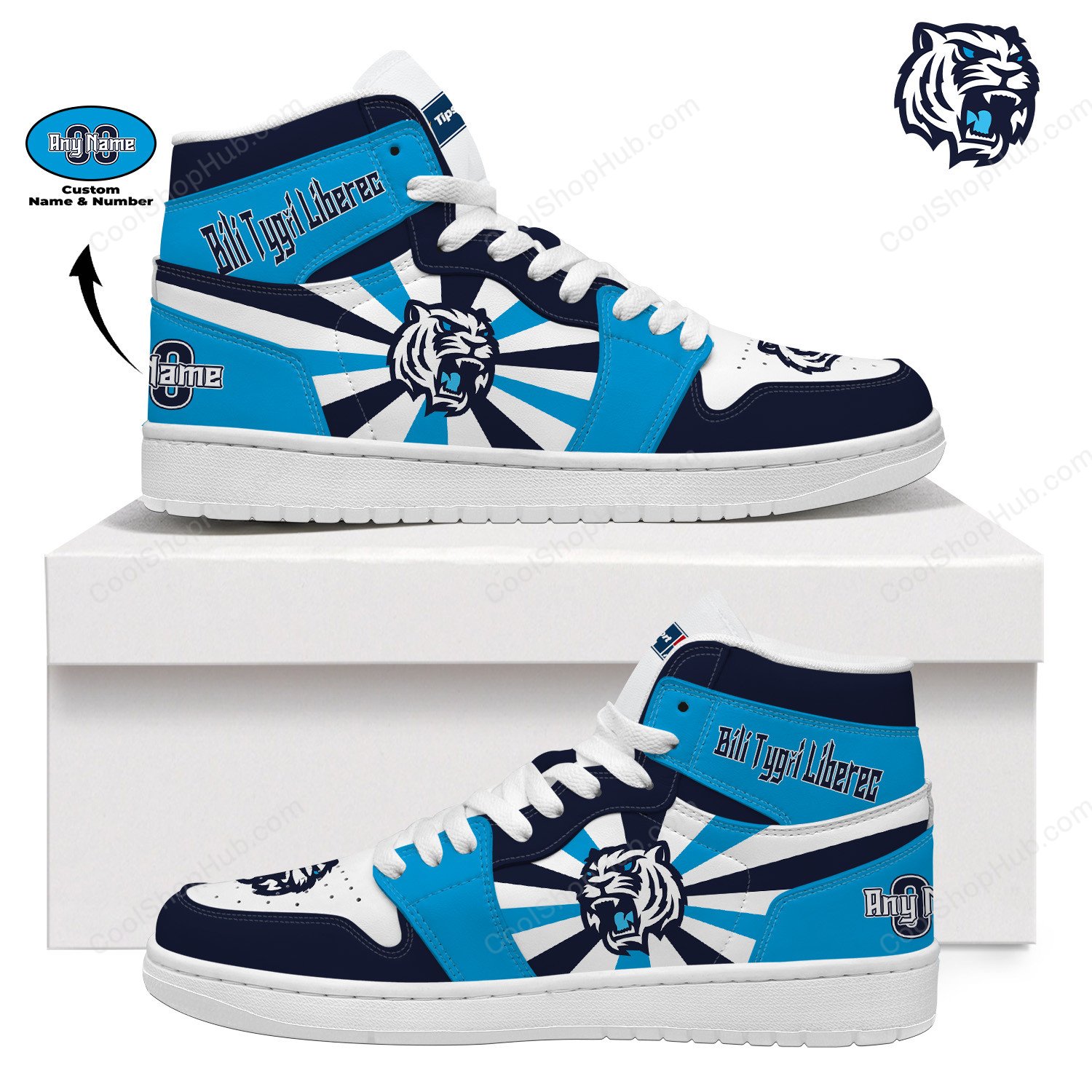 HC Bílí Tygři Liberec AJ 1 High Top Sneakers V2