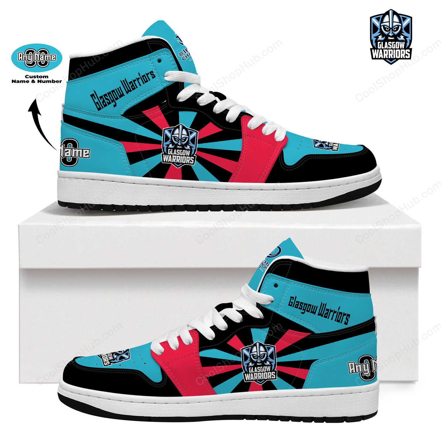 Glasgow Warriors AJ1 High Top Sneakers V2