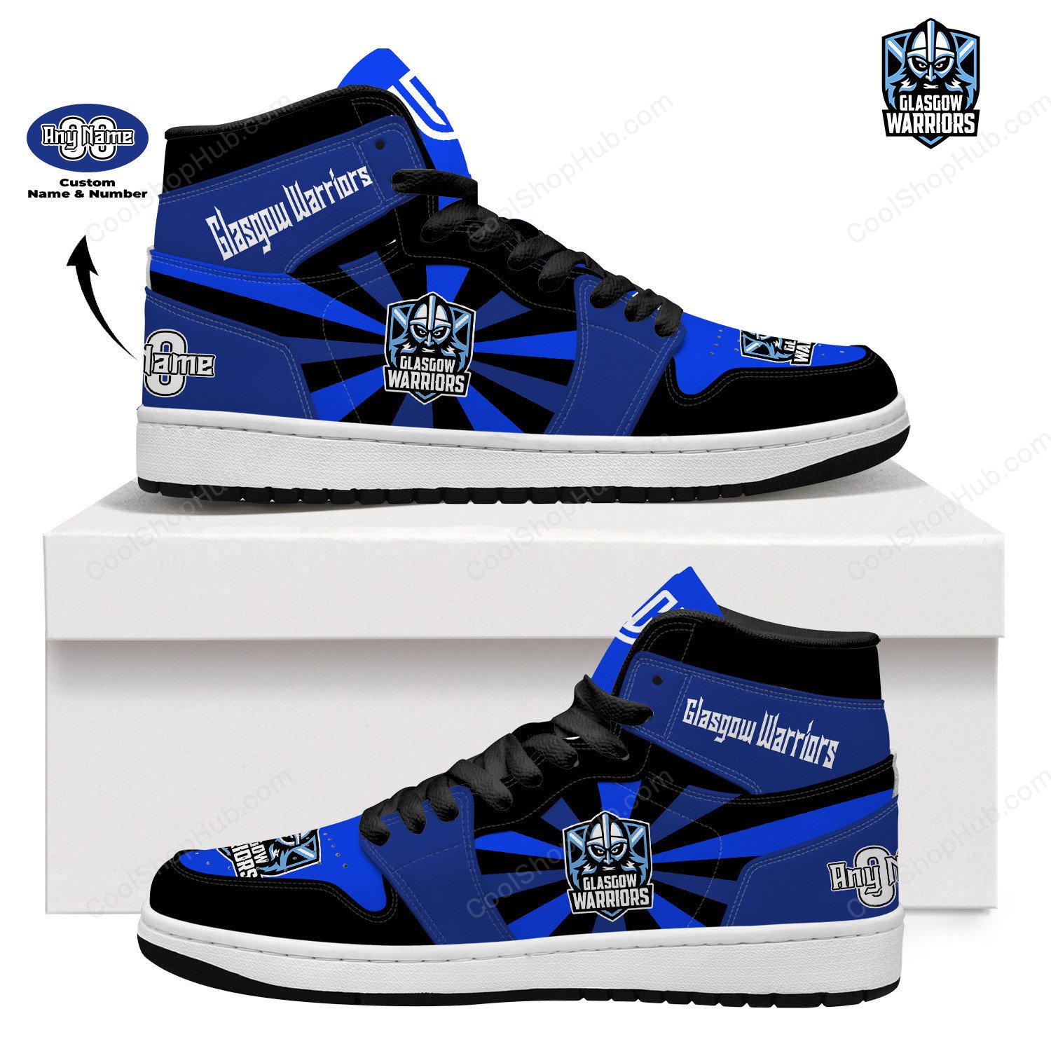 Glasgow Warriors URC AJ1 High Top Sneakers V2