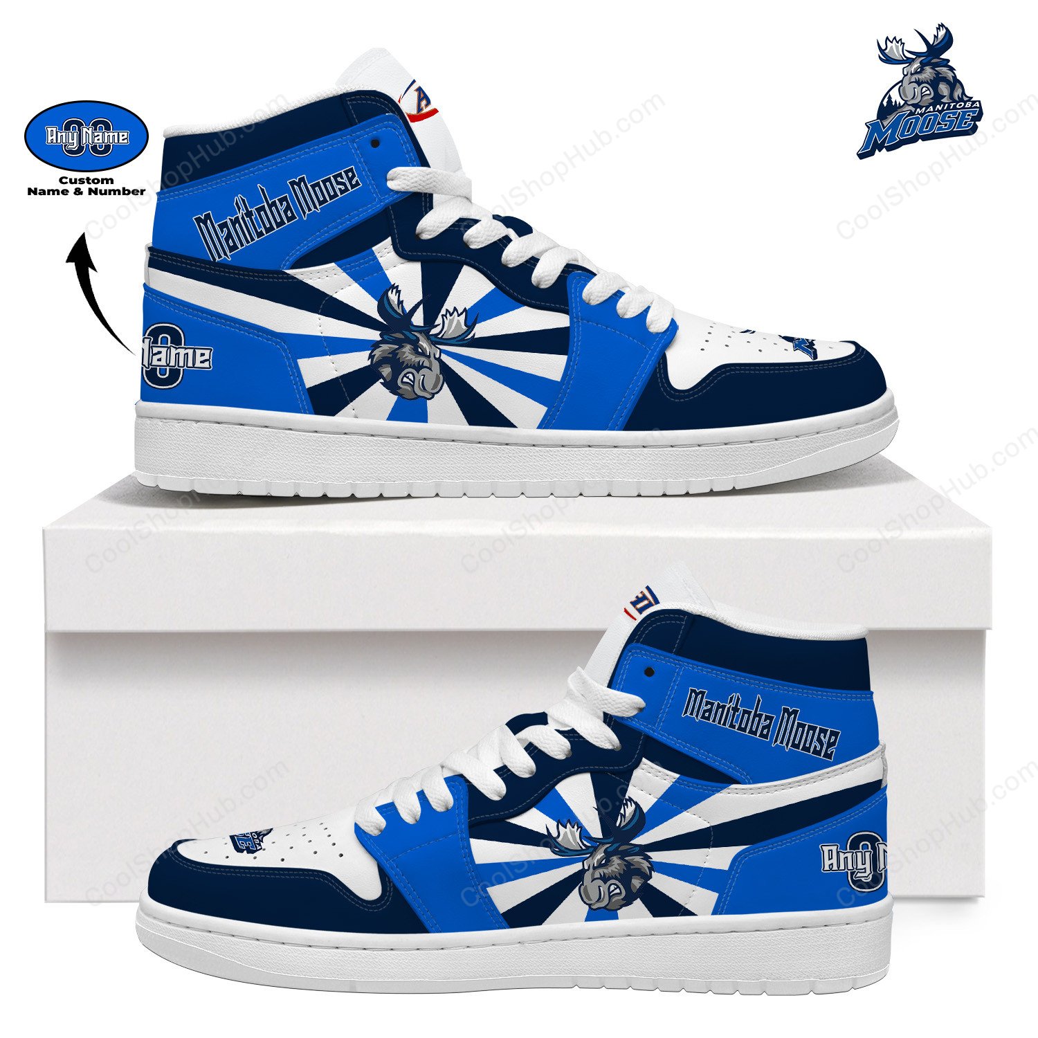 Manitoba Moose AJ 1 High Top Sneakers V2