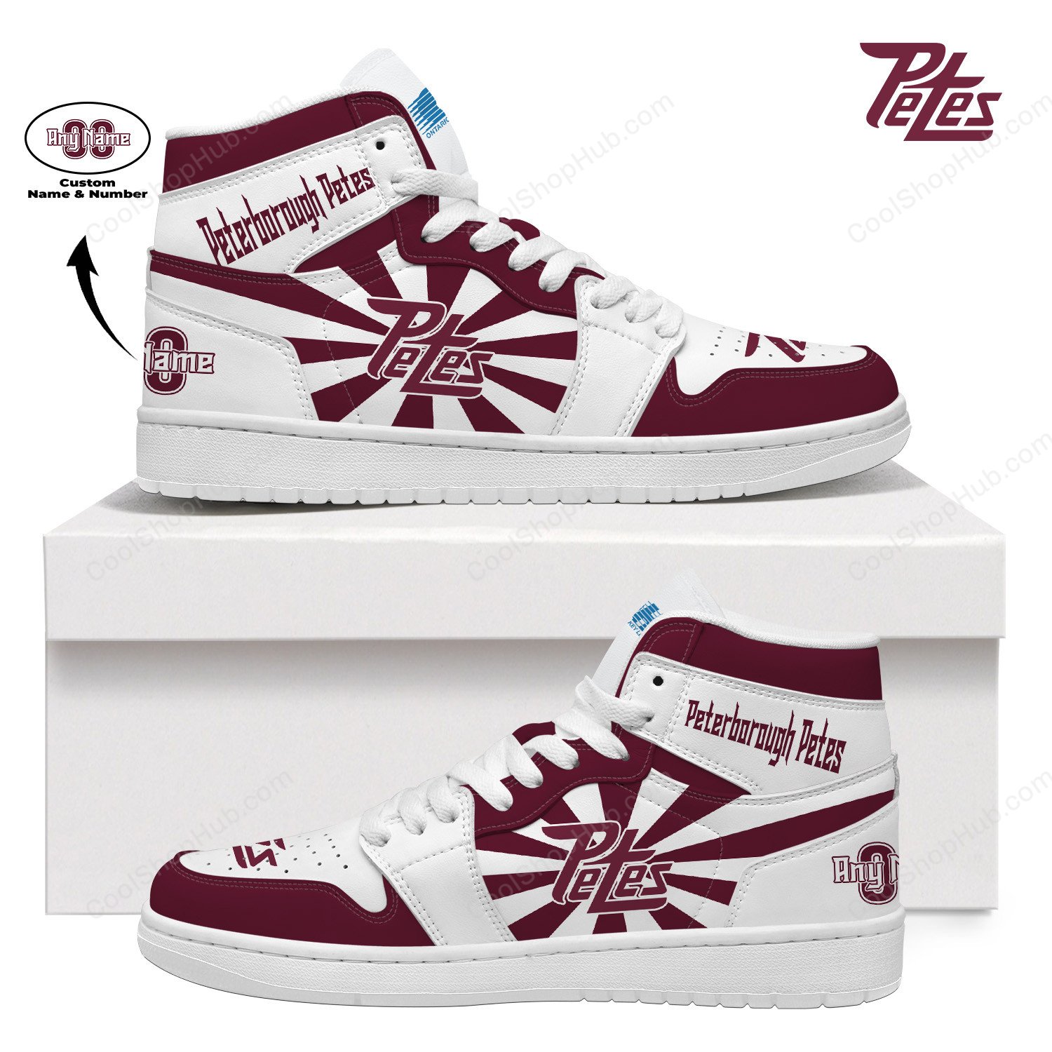 Peterborough Petes AJ 1 High Top Sneakers V2