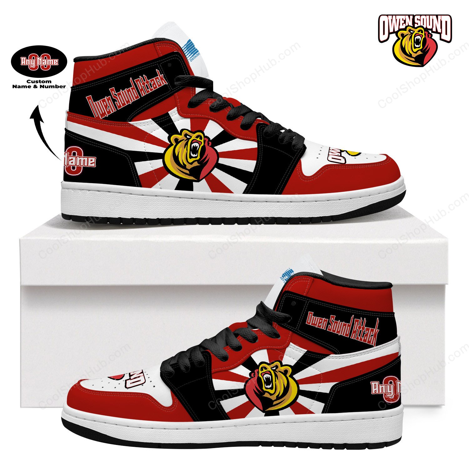 Owen Sound Attack AJ 1 High Top Sneakers V2