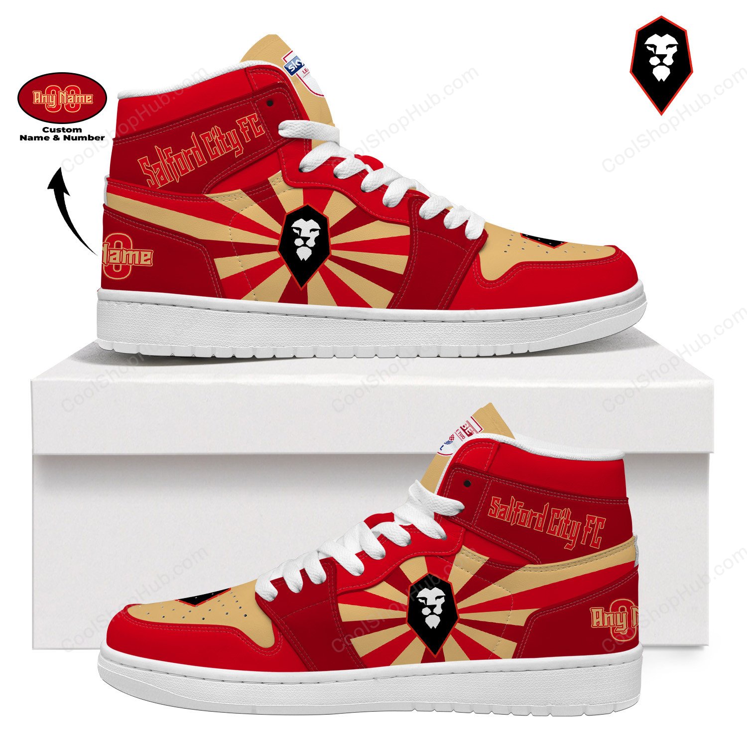 Salford City F.C AJ 1 High Top Sneakers V2