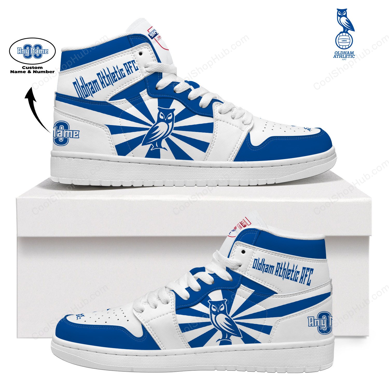 Oldham Athletic A.F.C AJ 1 High Top Sneakers V2