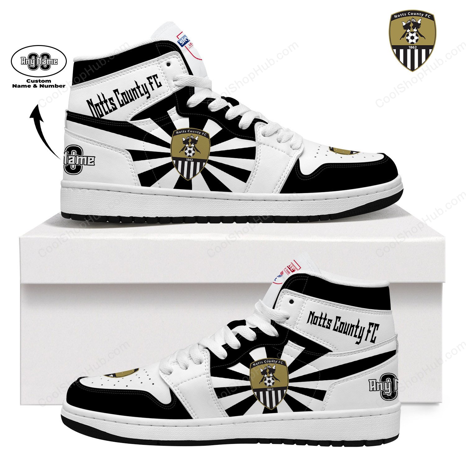 Notts County F.C AJ 1 High Top Sneakers V2
