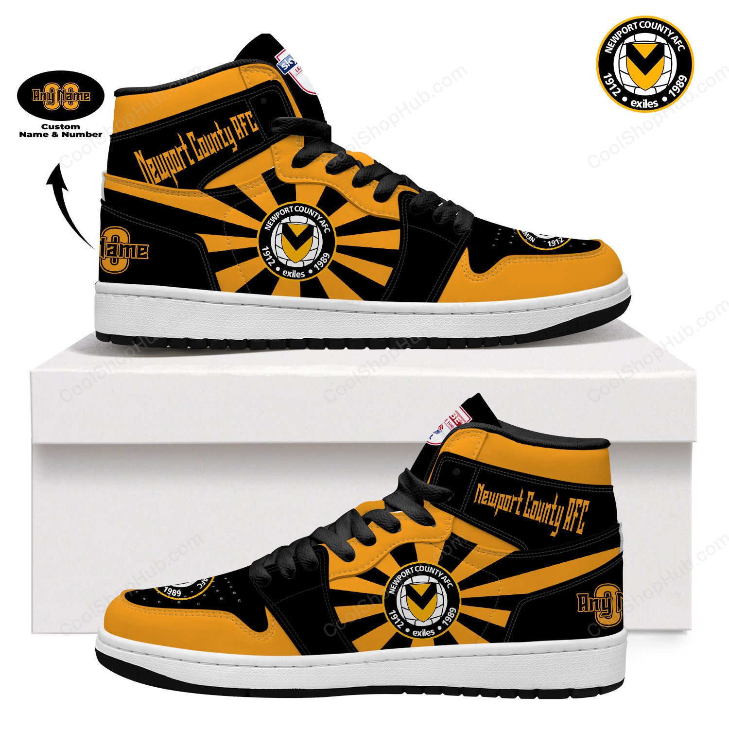 Newport County A.F.C AJ 1 High Top Sneakers V2