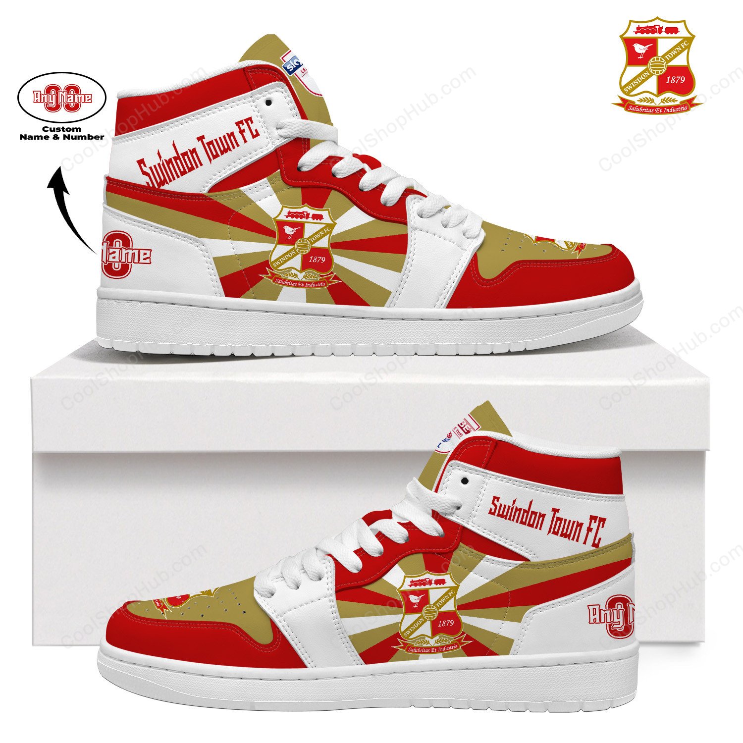 Swindon Town F.C AJ 1 High Top Sneakers V2