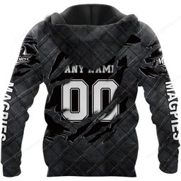 Souths Logan Magpies Black Metal Design Shirt