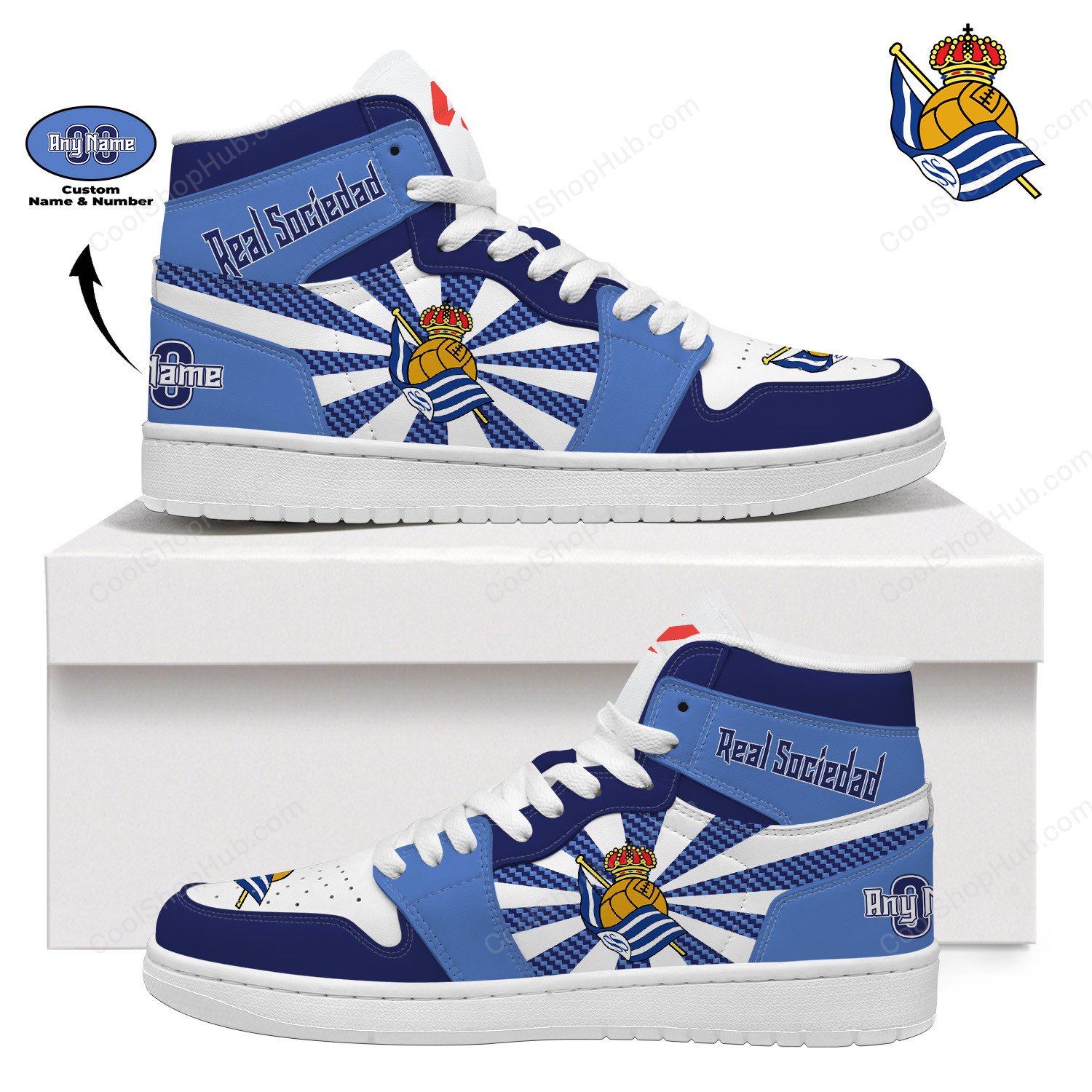 Real Sociedad AJ 1 High Top Sneakers V2