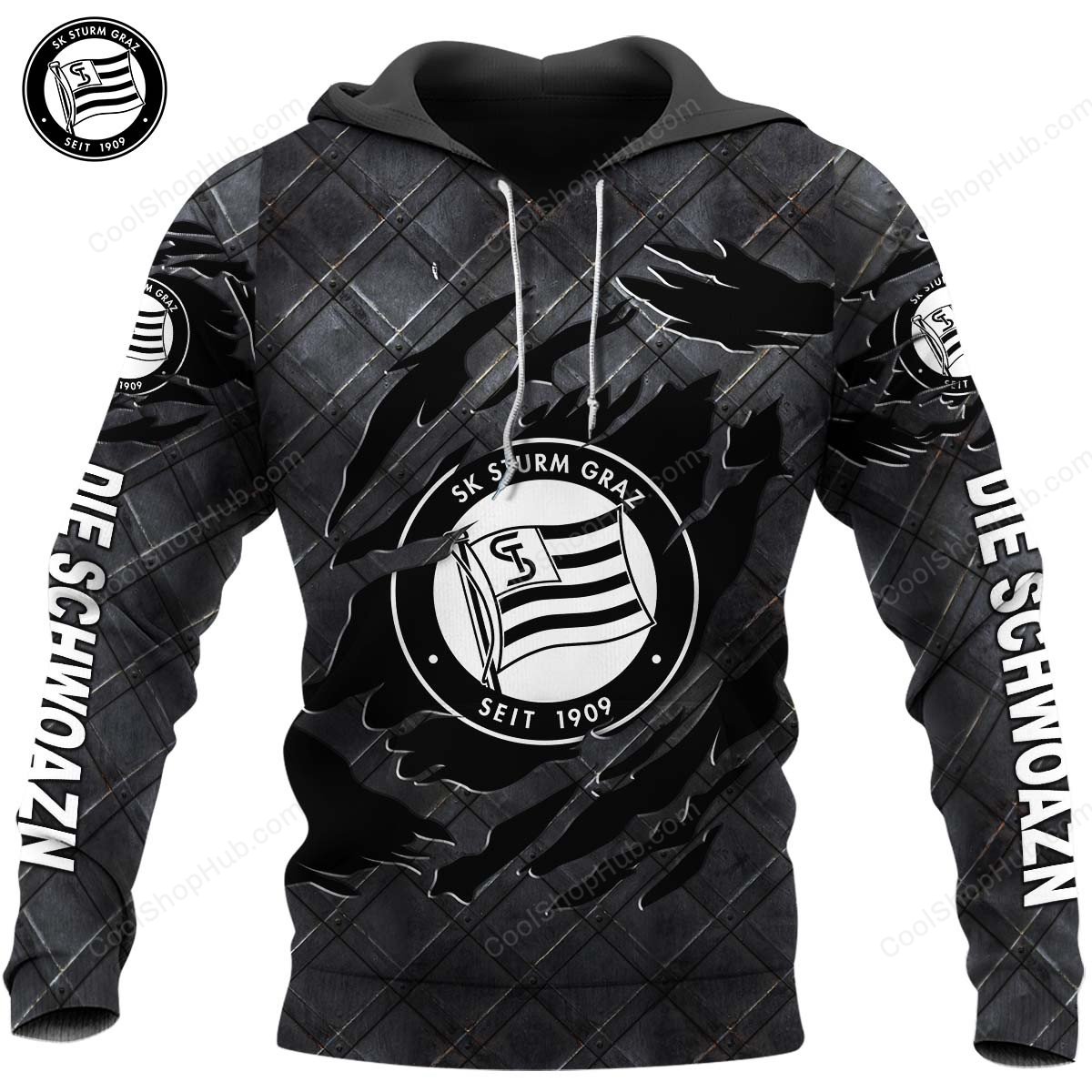 SK Sturm Graz Black Metal Design Shirt