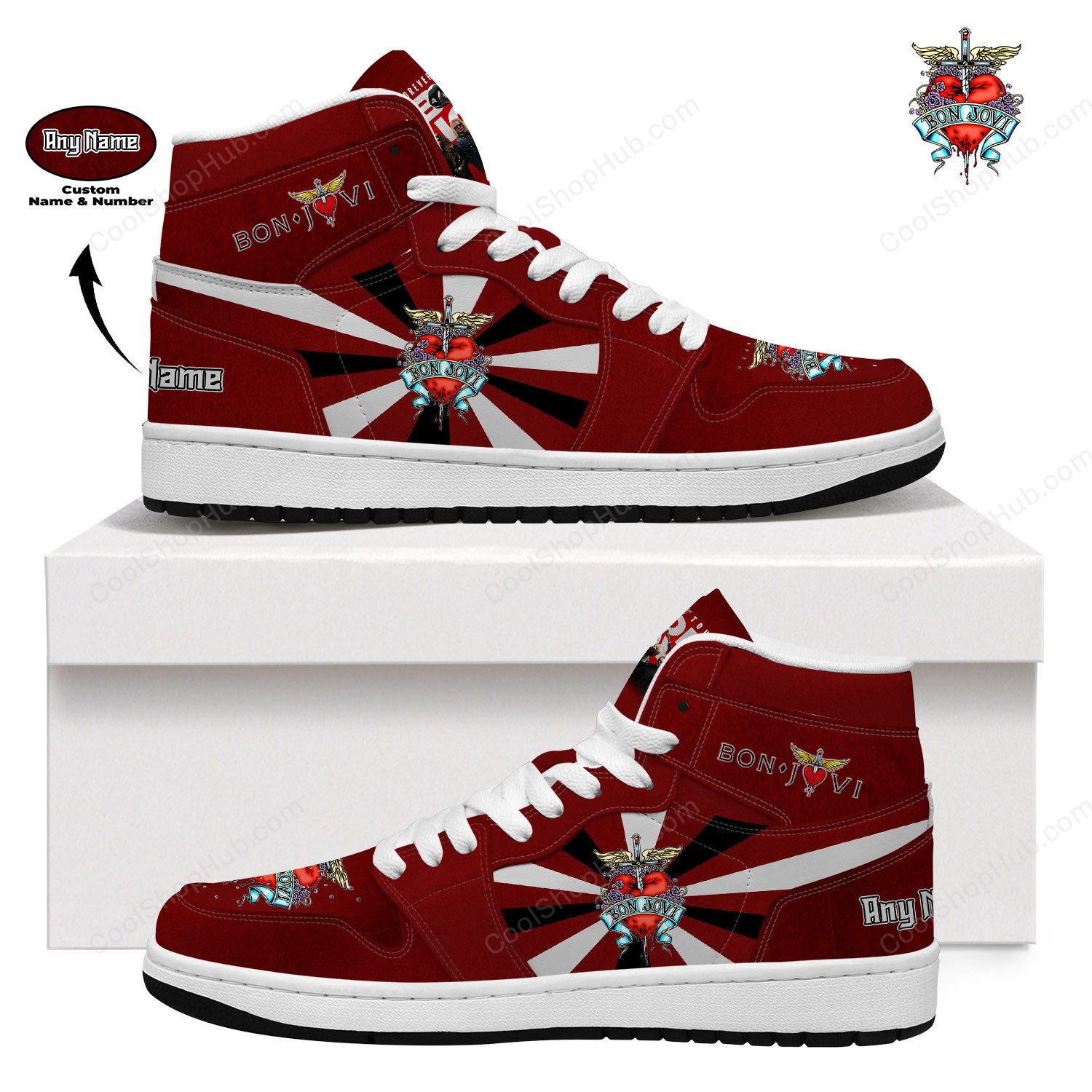 Bon Jovi Forever Tour 2026 V2 AJ1 High Top Sneakers