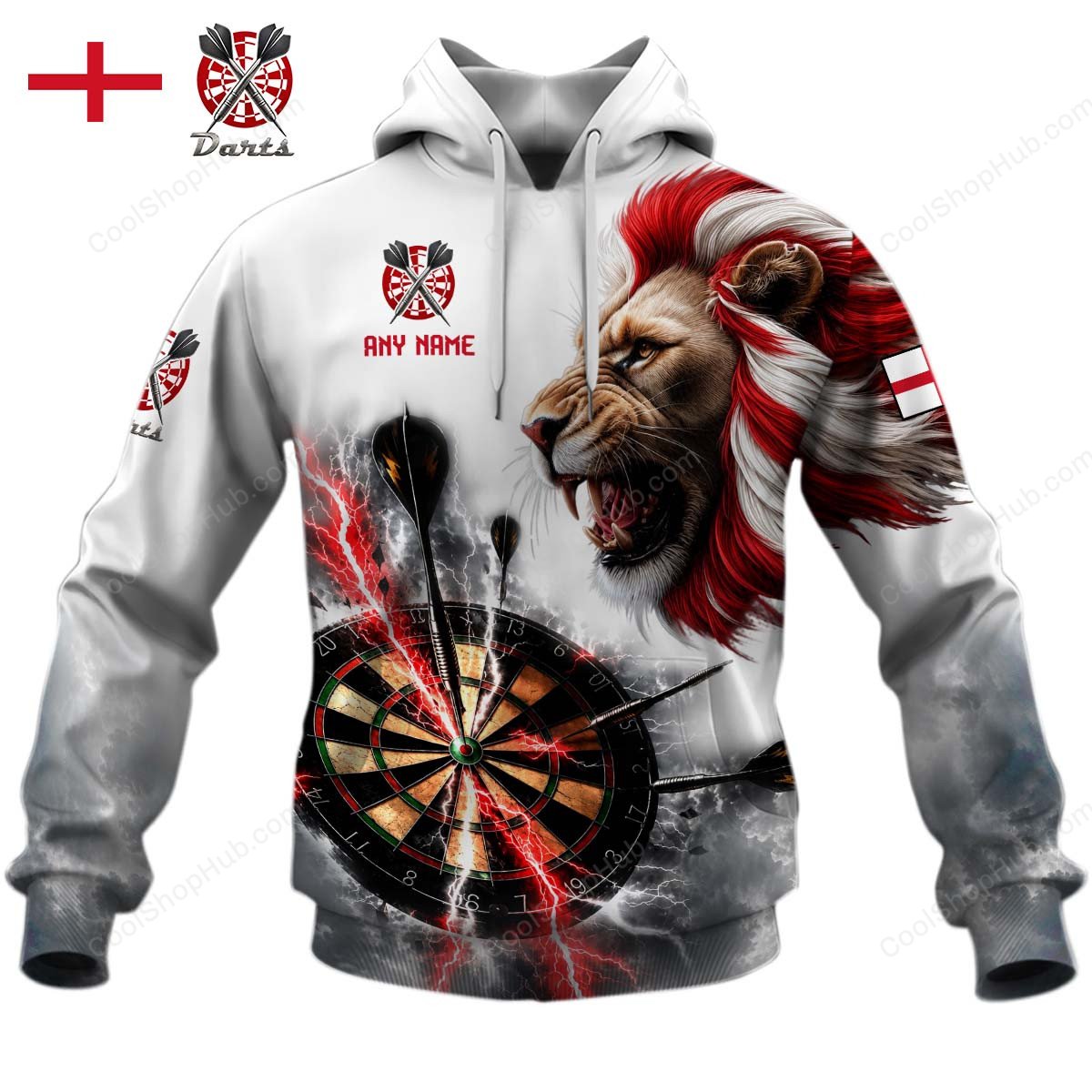 England Mascot Darts White Design Shirts