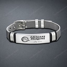Catalans Dragons Personalized Stainless Steel Bracelet V1