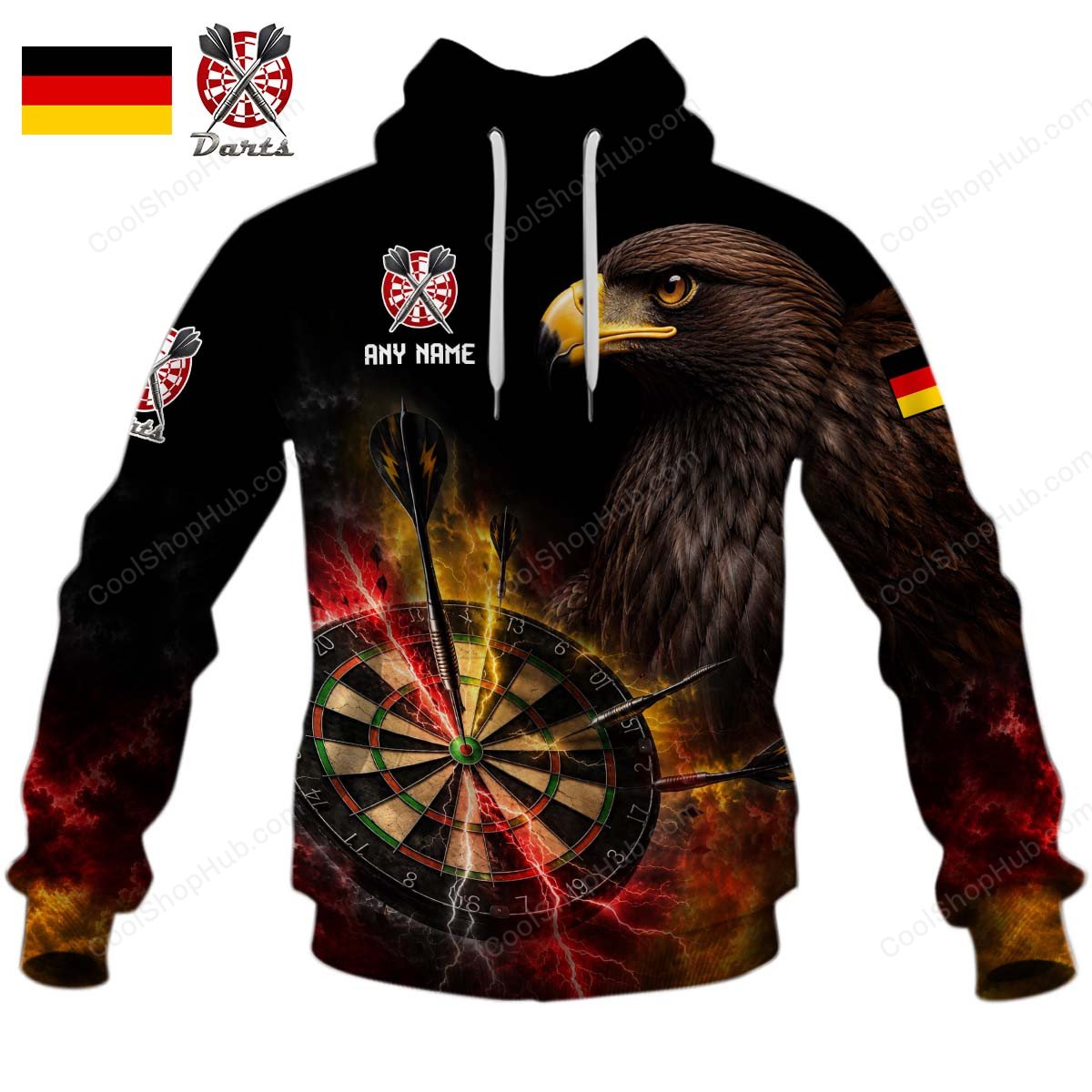 Germany Mascot Darts Black Design Shirts