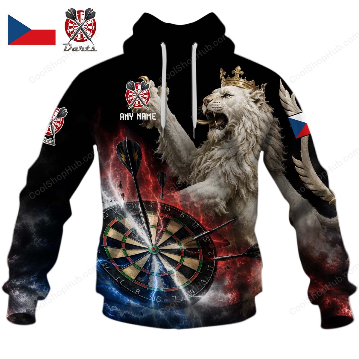 Czech Republic Mascot Darts Black Design Shirts