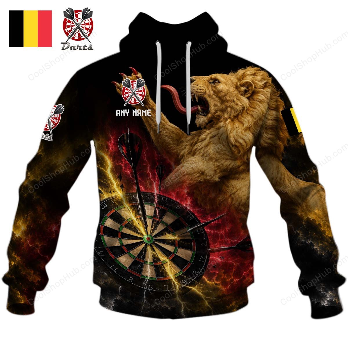 Belgium Mascot Darts Black Design Shirts