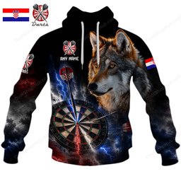 Croatia Mascot Darts Black Design Shirts