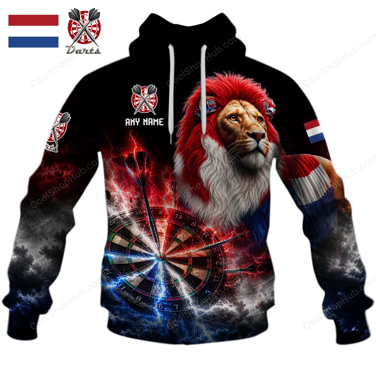 Netherlands Mascot Darts Black Design Shirts