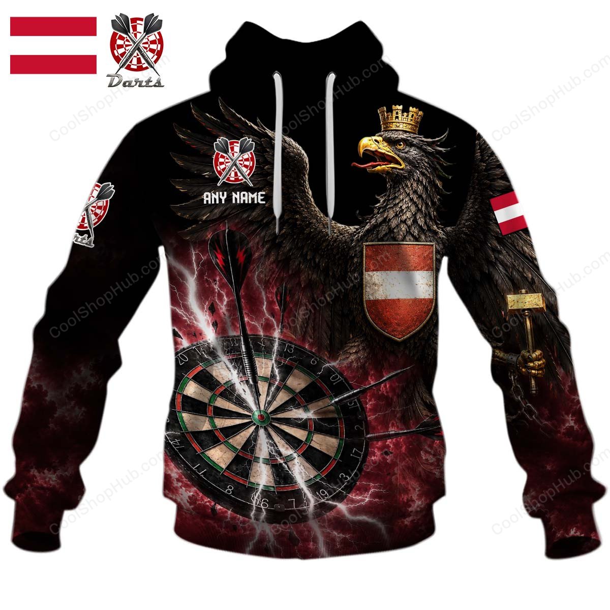 Austria Mascot Darts Black Design Shirts