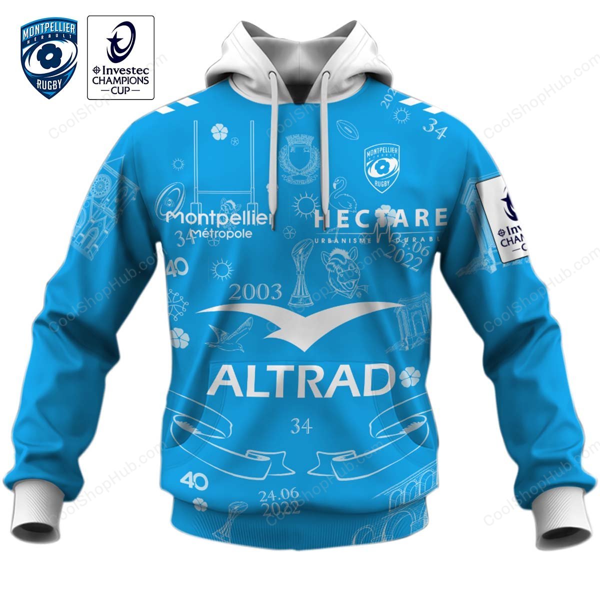 Montpellier HR ERCC 2627 Home Jersey Style Shirts