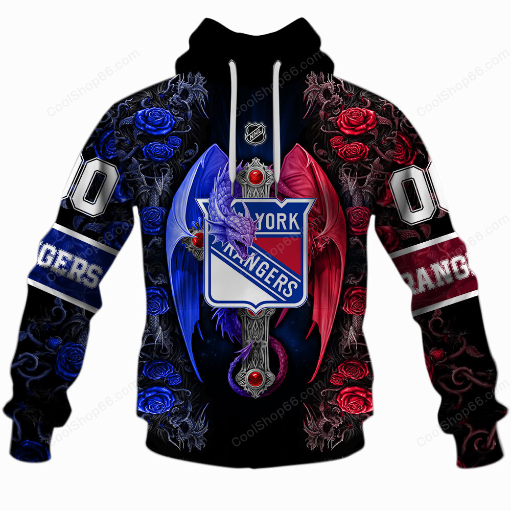 NHL New York Rangers Rose Dragon Shirts