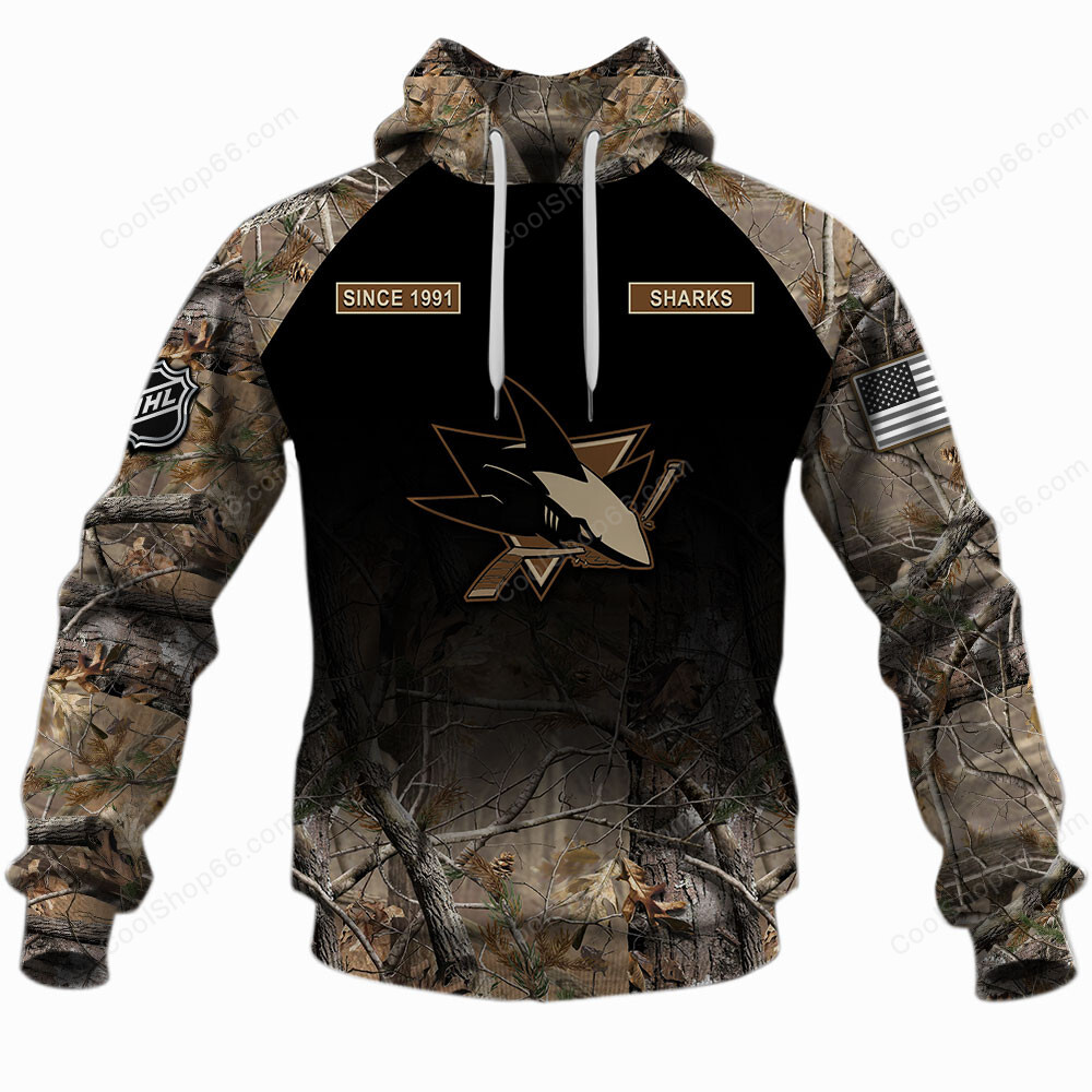 NHL San Jose Sharks Hunting Camo Shirts