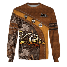 Penrith Panthers (NRL) Leather Gold Logo Design Shirts