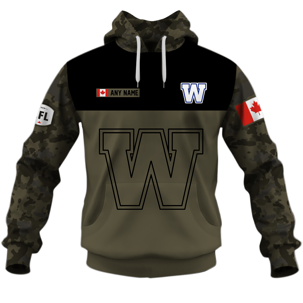 Winnipeg Blue Bombers Army Style Hoodie