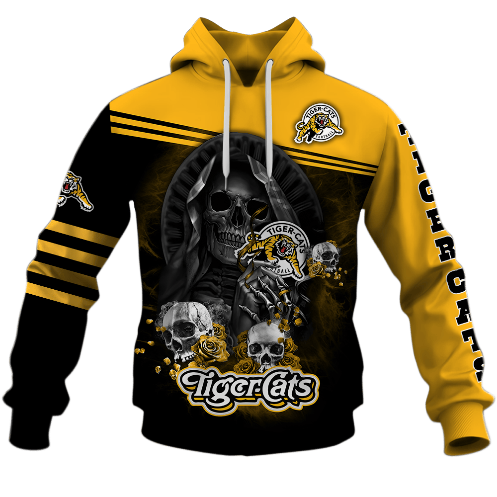 Hamilton Tiger Cats Skull Death Design Shirts