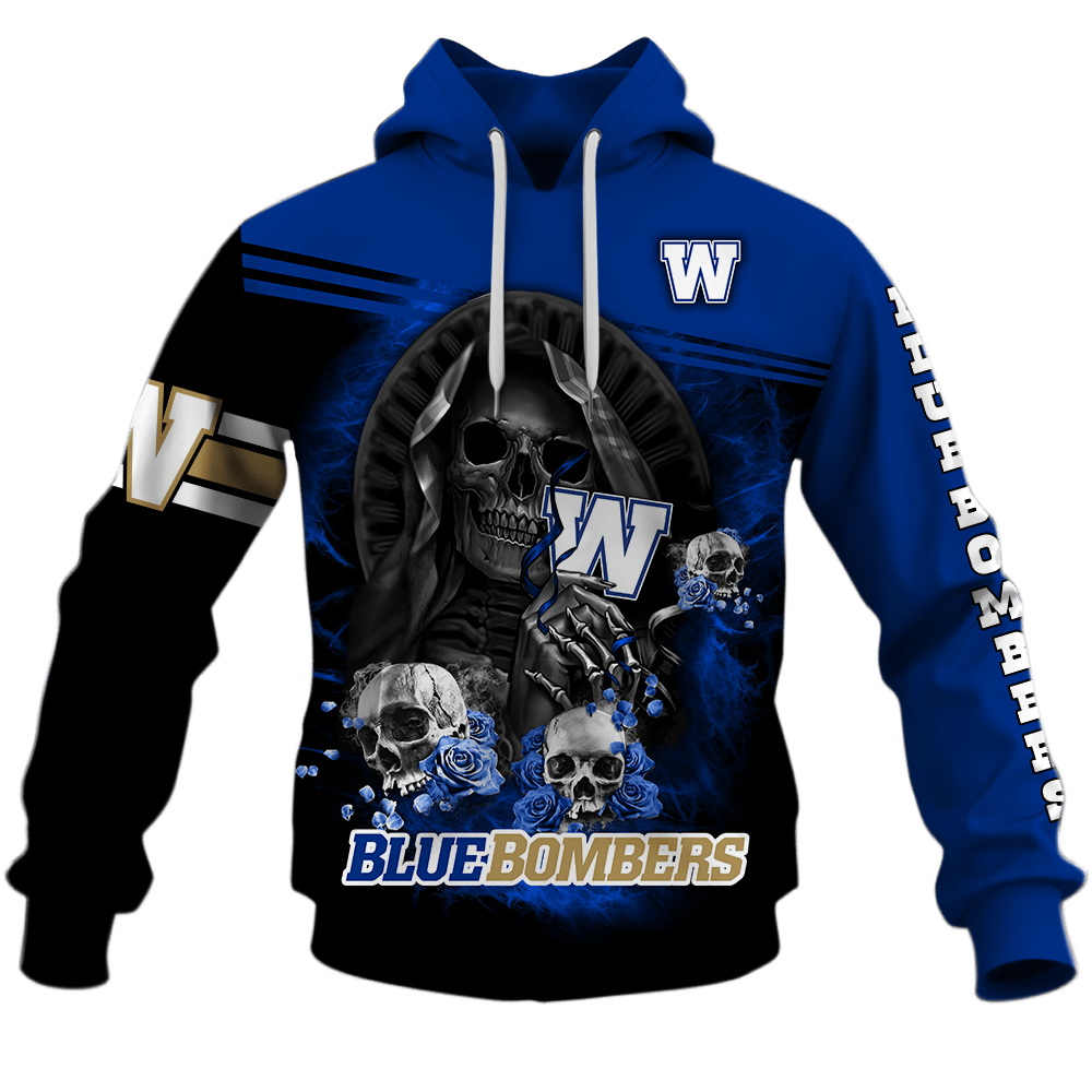 Winnipeg Blue Bombers Skull Death Design Shirts