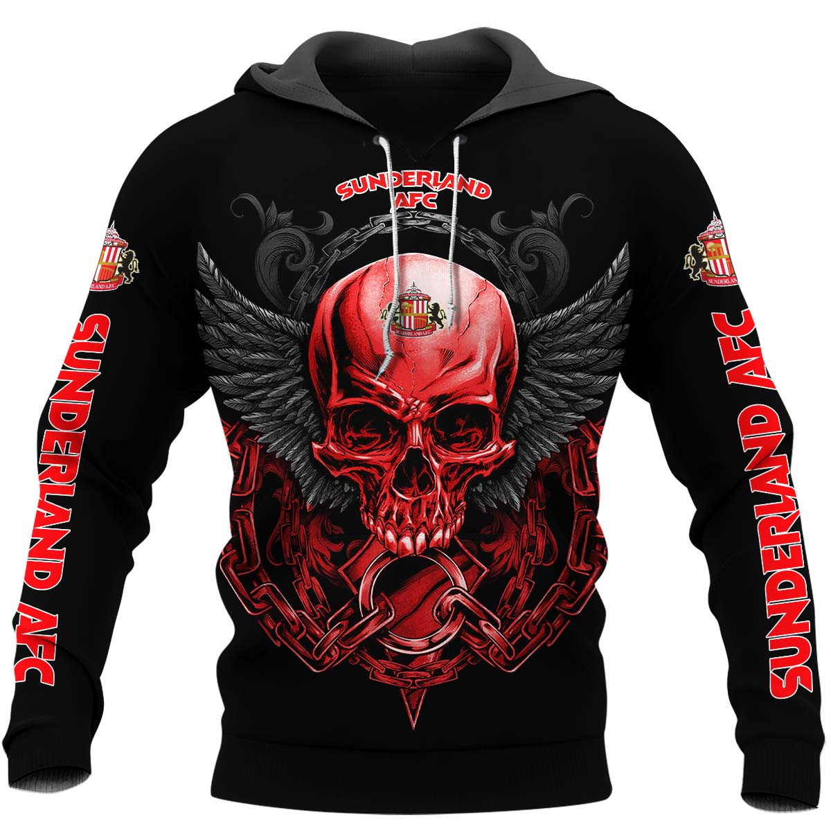 Sunderland A.F.C EPL Reaper Wings Skull Design