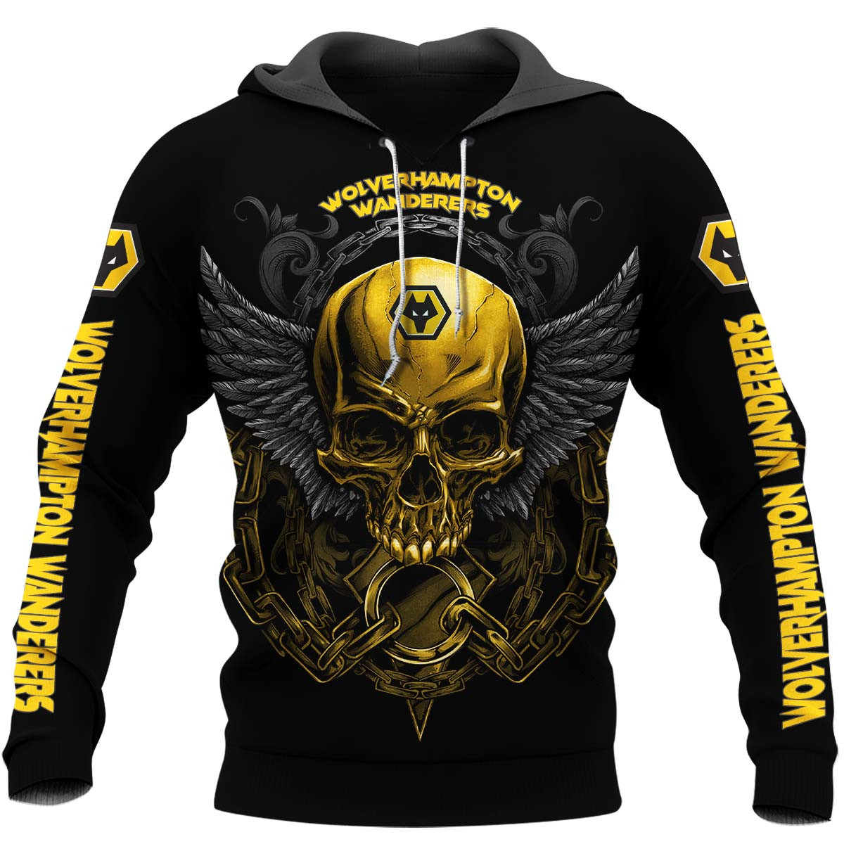 Wolverhampton Wanderers F.C EPL Reaper Wings Skull Design