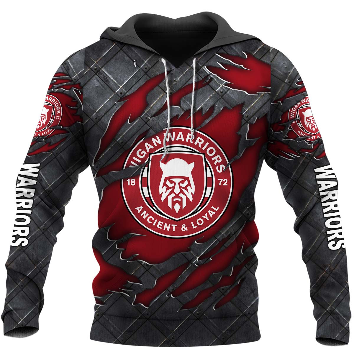Wigan Warriors Black Metal Design Shirt