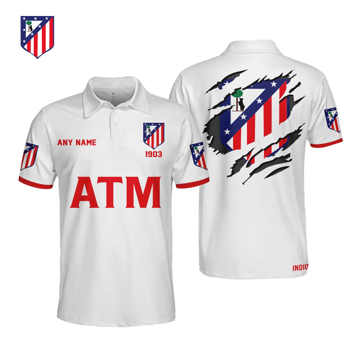 Atlético Madrid La Liga Torn Back Design Polo Shirt
